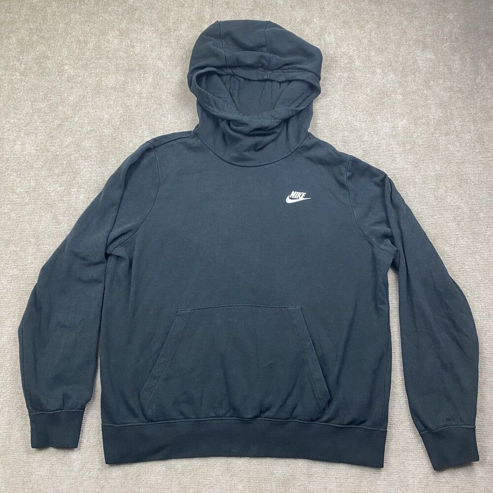 Nike Women's Size L Funnel Cowl Neck Sweatshirt Pullover Hoodie Black BV4526